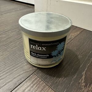 Bath & Body Works Black Chamomile Relax 3 Wick Candle New